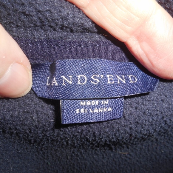 Lands' End henley fleece Pullover top - Picture 4 of 6